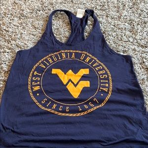 Pink WVU racer back tank top. Size M